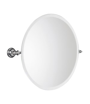 Tilting round bevelled mirror