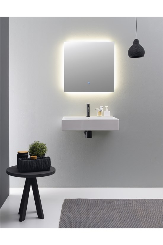Lay-on or wall-mounted washbasin 60 x 53,5 Cm