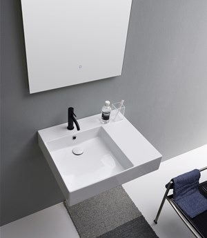 Lay-on or wall-mounted washbasin 60 x 53,5 cm